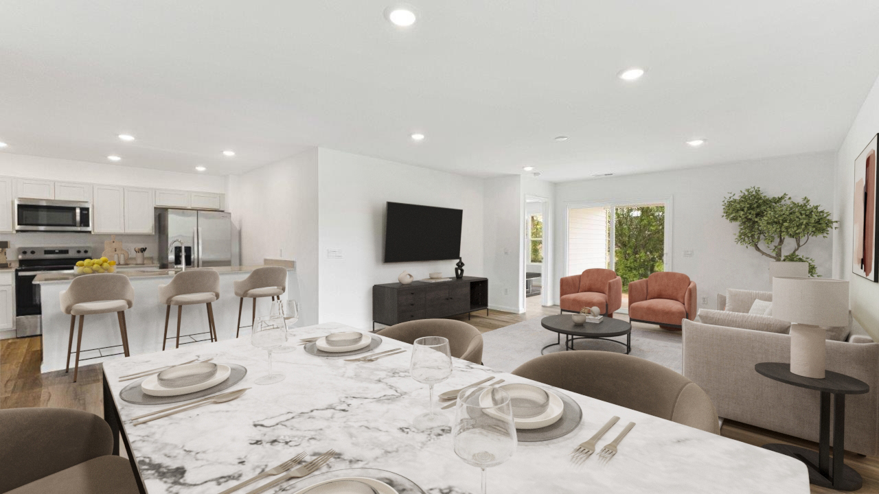 Olsen dining and living room open layout
