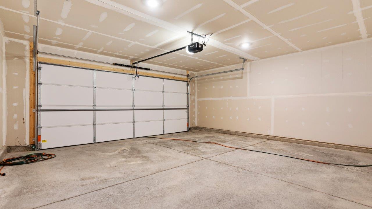unfinished 2 car garage interior