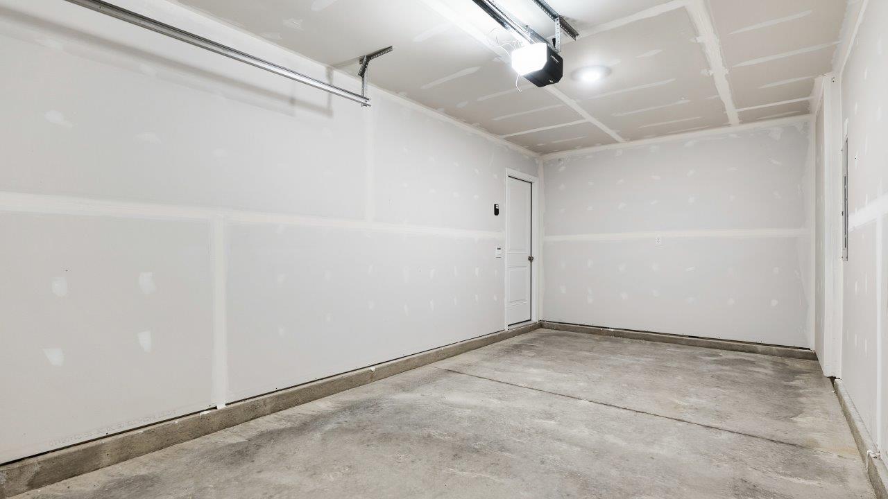 unfinished 1 car garage interior
