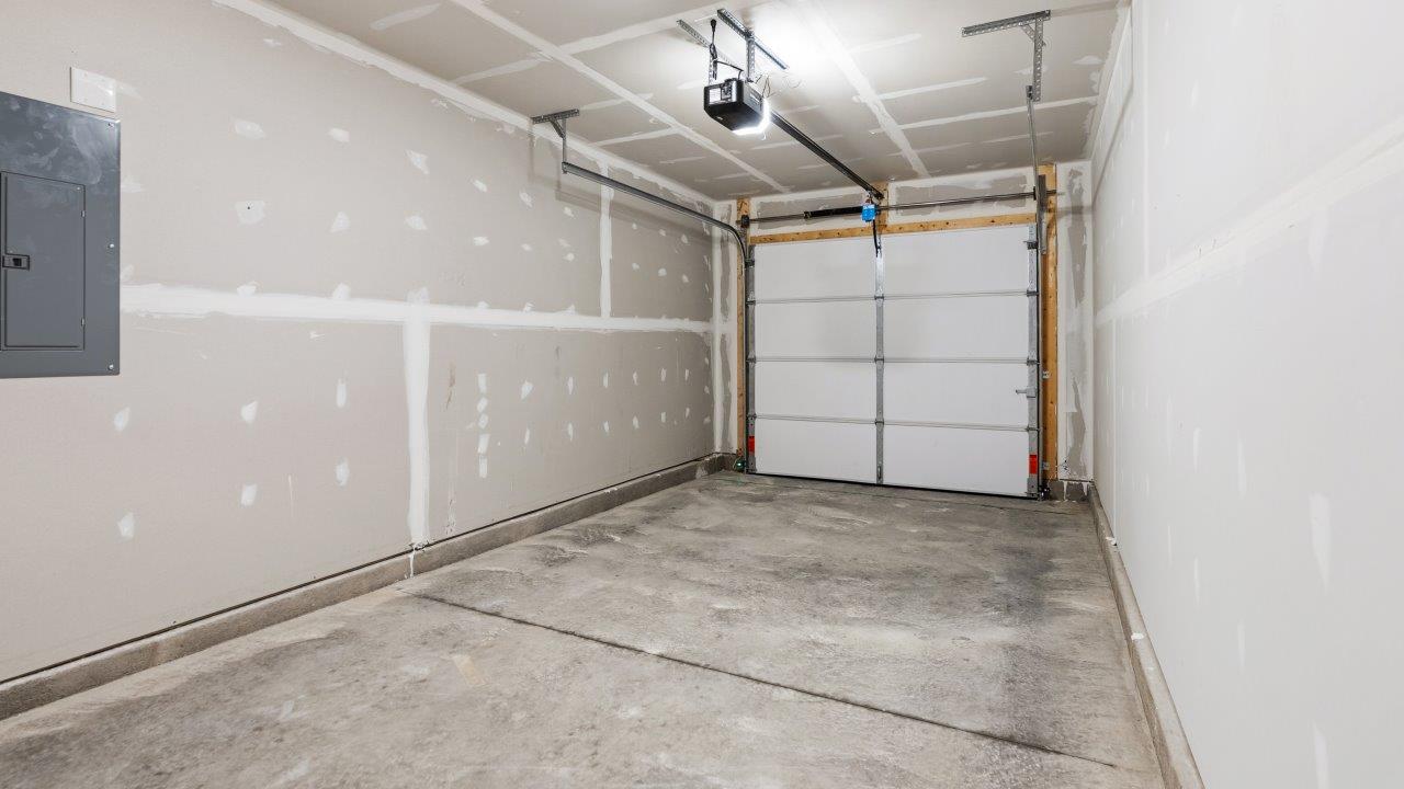unfinished 1 car garage interior