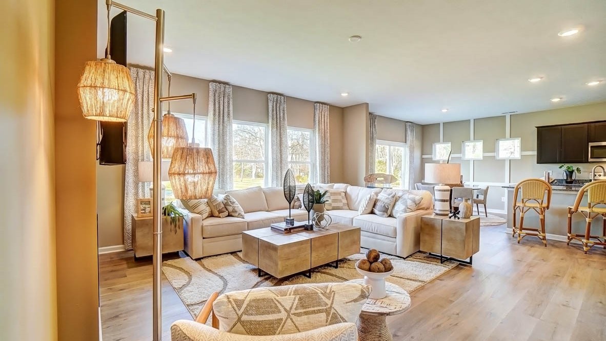 Open concept view of the entire great room