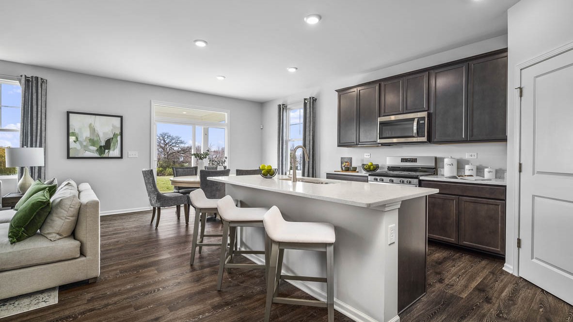 kitchen with dining and sliding porch door