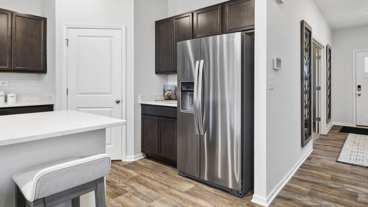 refrigerator and hallway