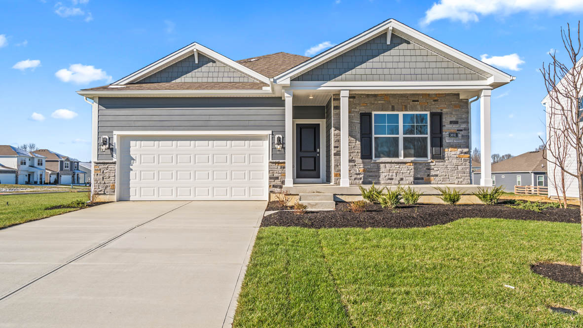 Exterior of a newcastle plan home in heritage Farm