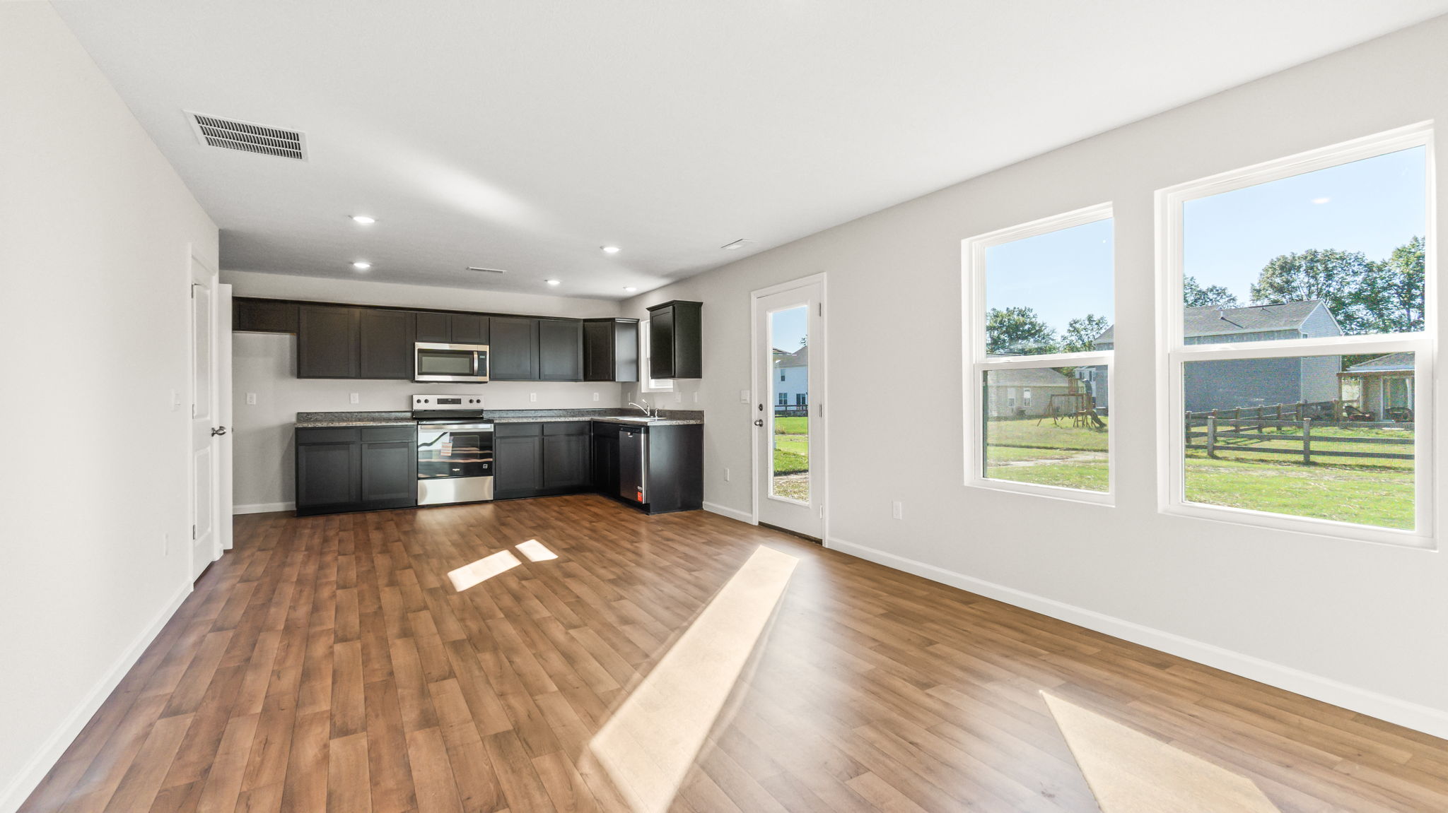 Full great room and kitchen
