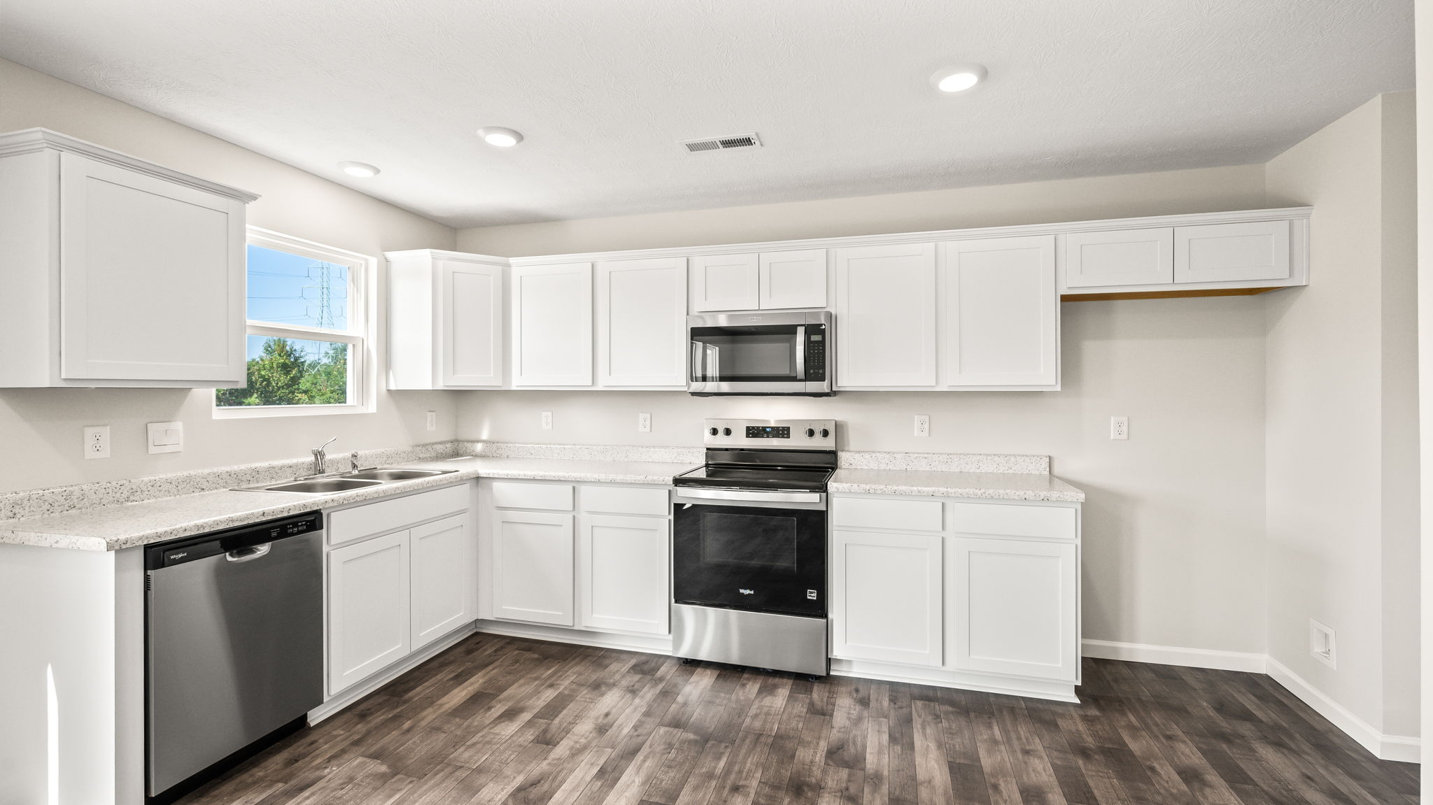 Wide angle of kitchen