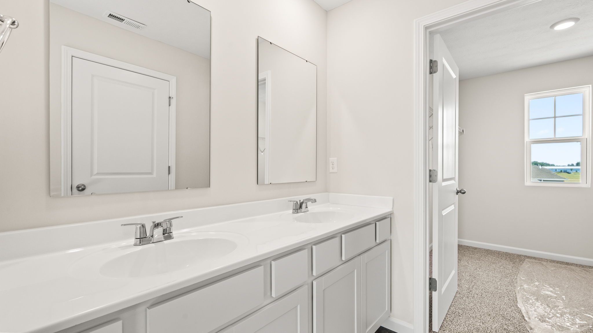 Closeup of primary bathroom counter