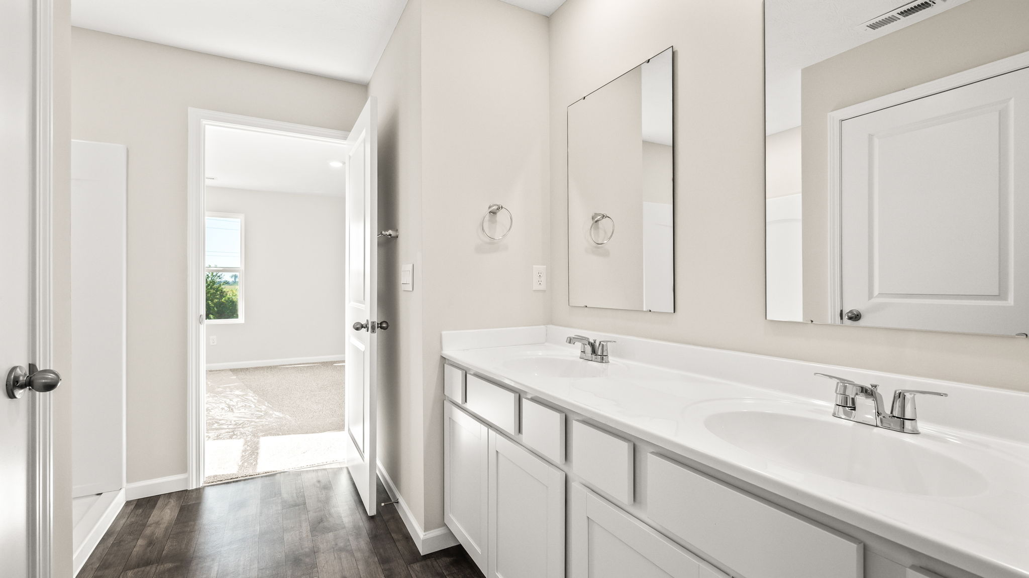 Closeup of primary bathroom counter