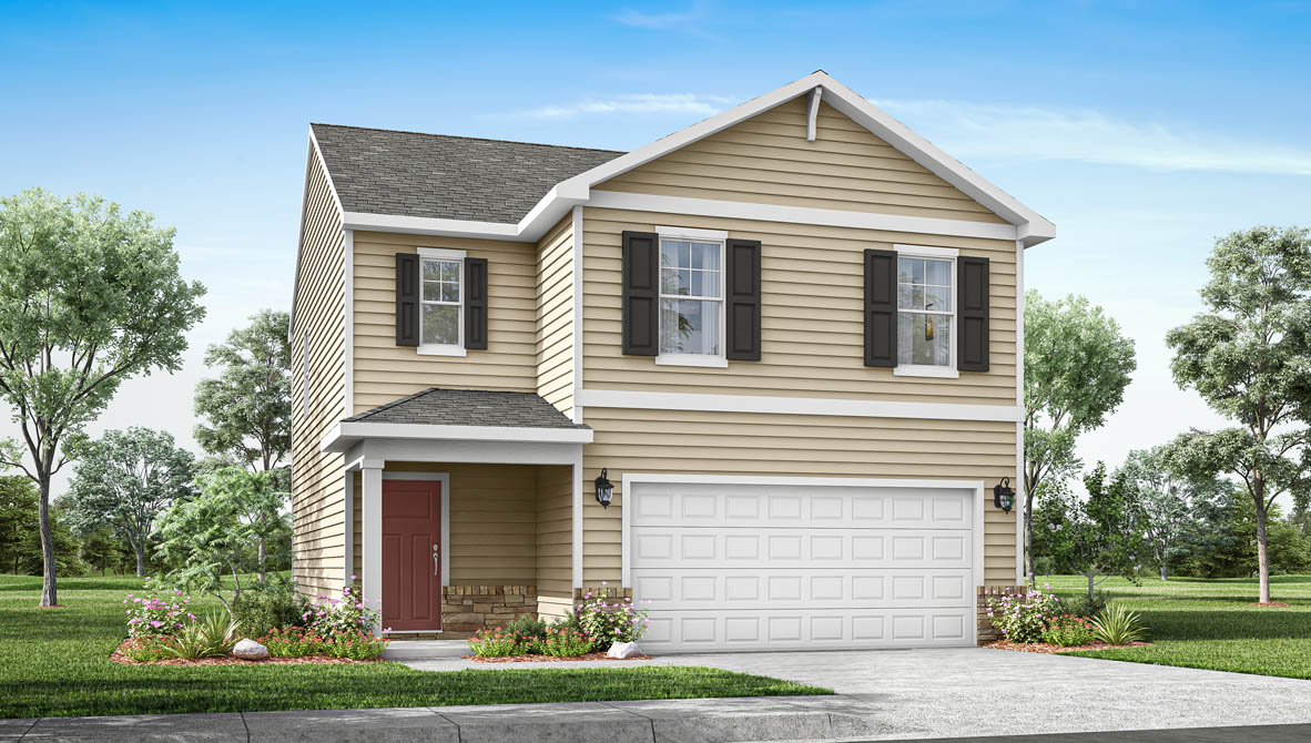 Exterior rendering of a Taylor plan home with A2 elevation