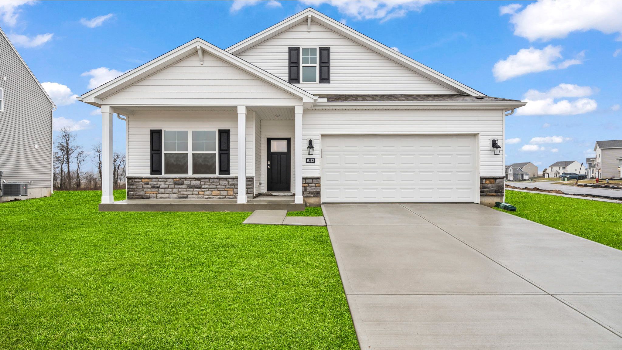Exterior of a chatham plan home with B elevation