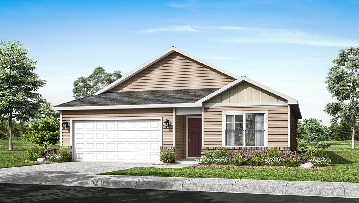 Exterior rendering of an Aldridge plan home with C elevation