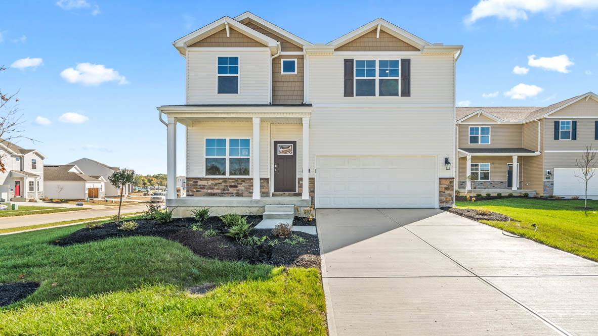 Exterior of a holcombe plan home with B elevation