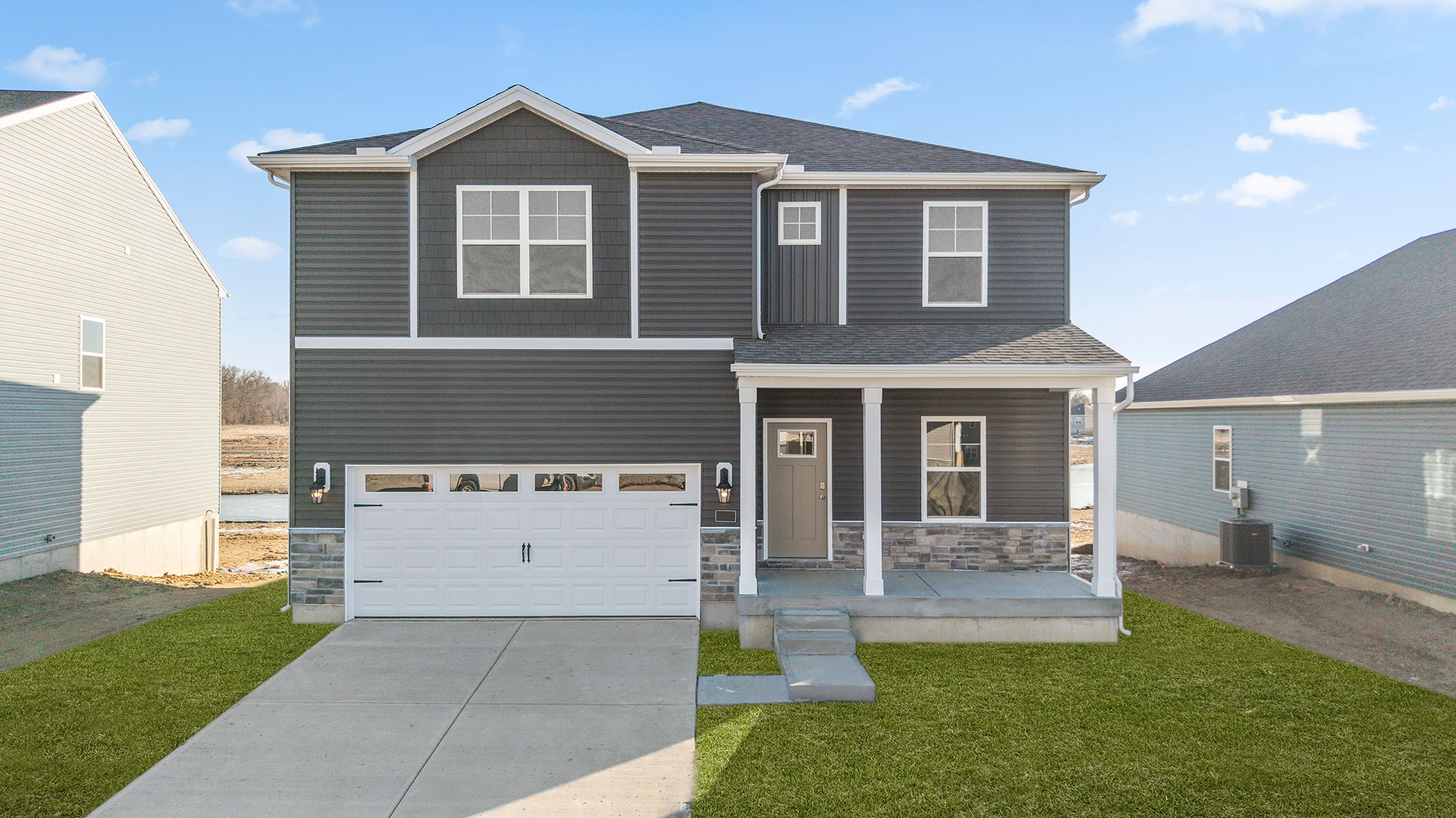 Exterior image of a bridgeport plan home