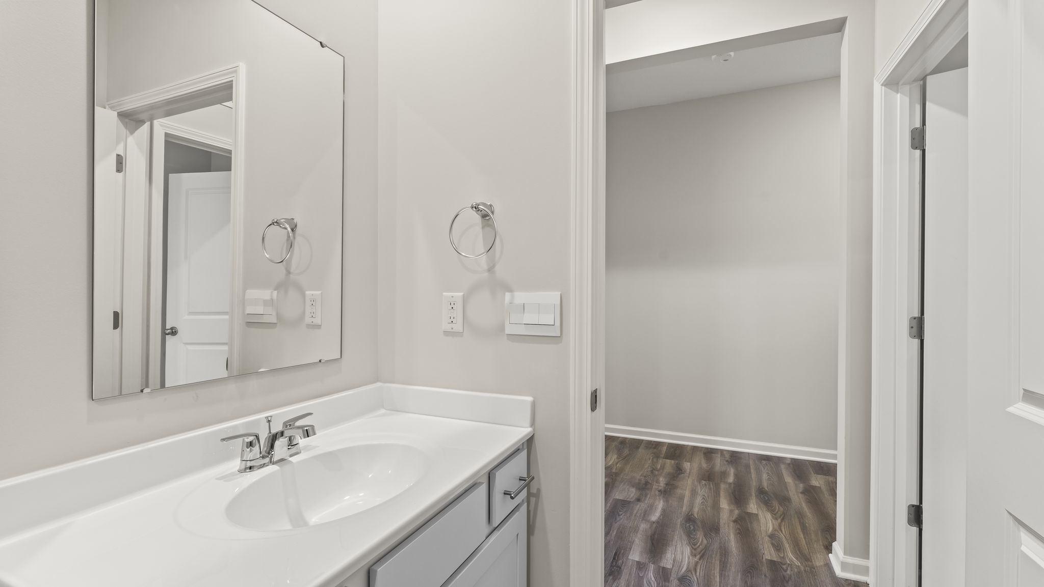 Closeup of bathroom vanity