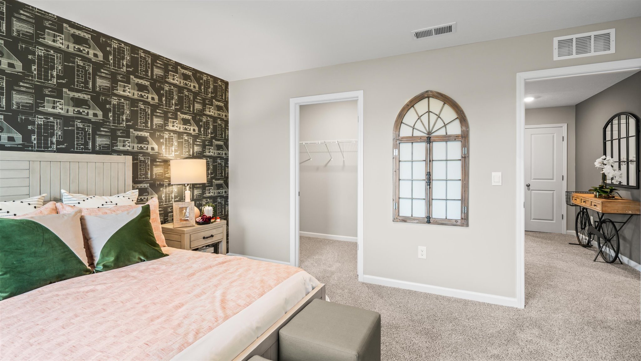 Side view of bedroom 2 with large closet.