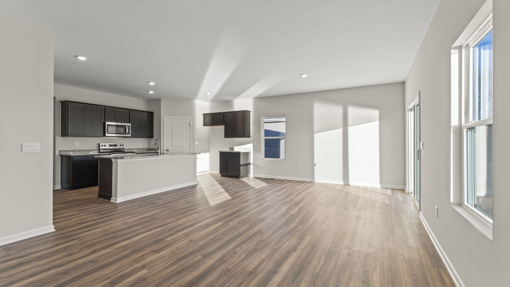 Full great room and kitchen