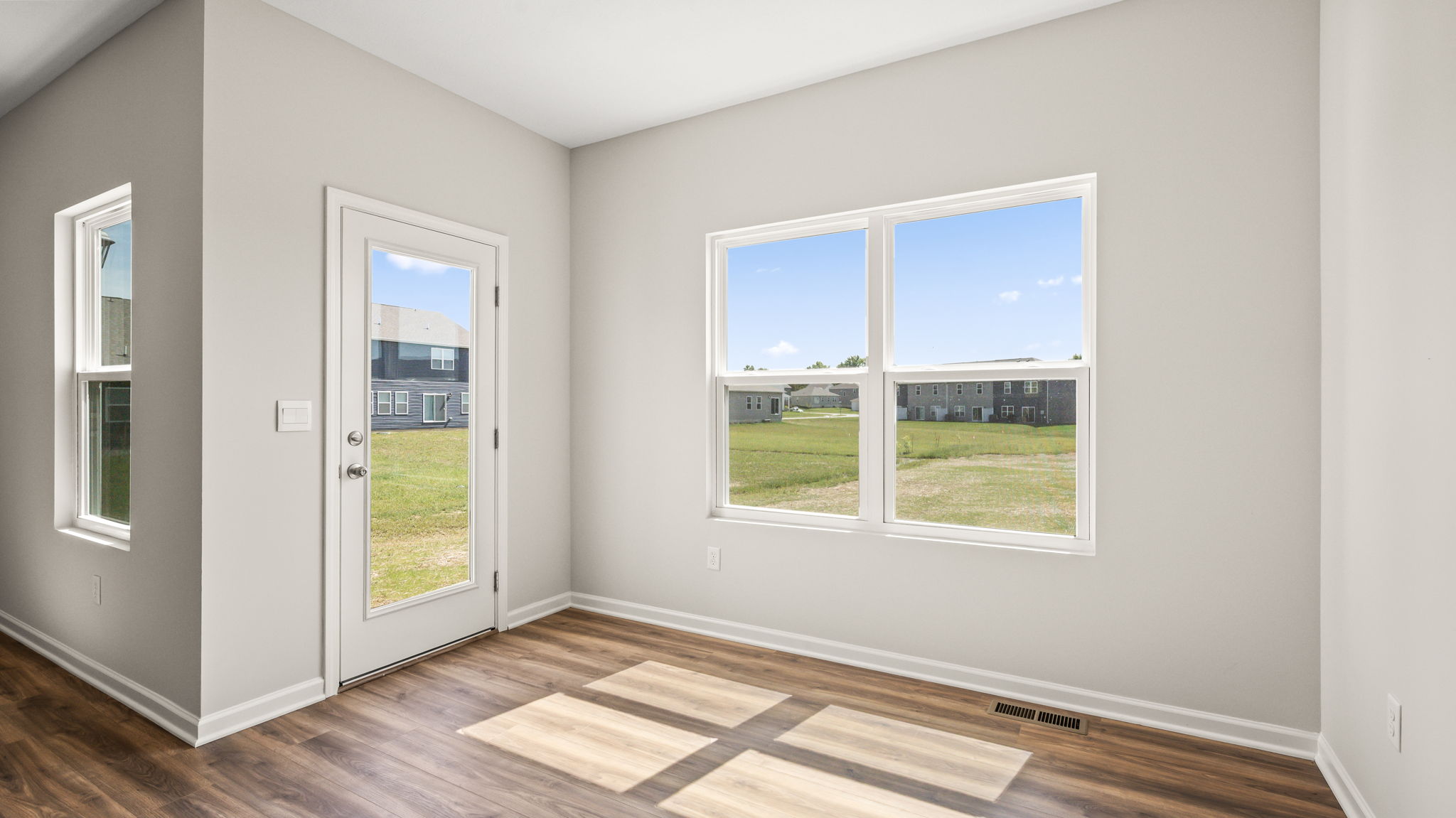 dining area with sliding door nearby