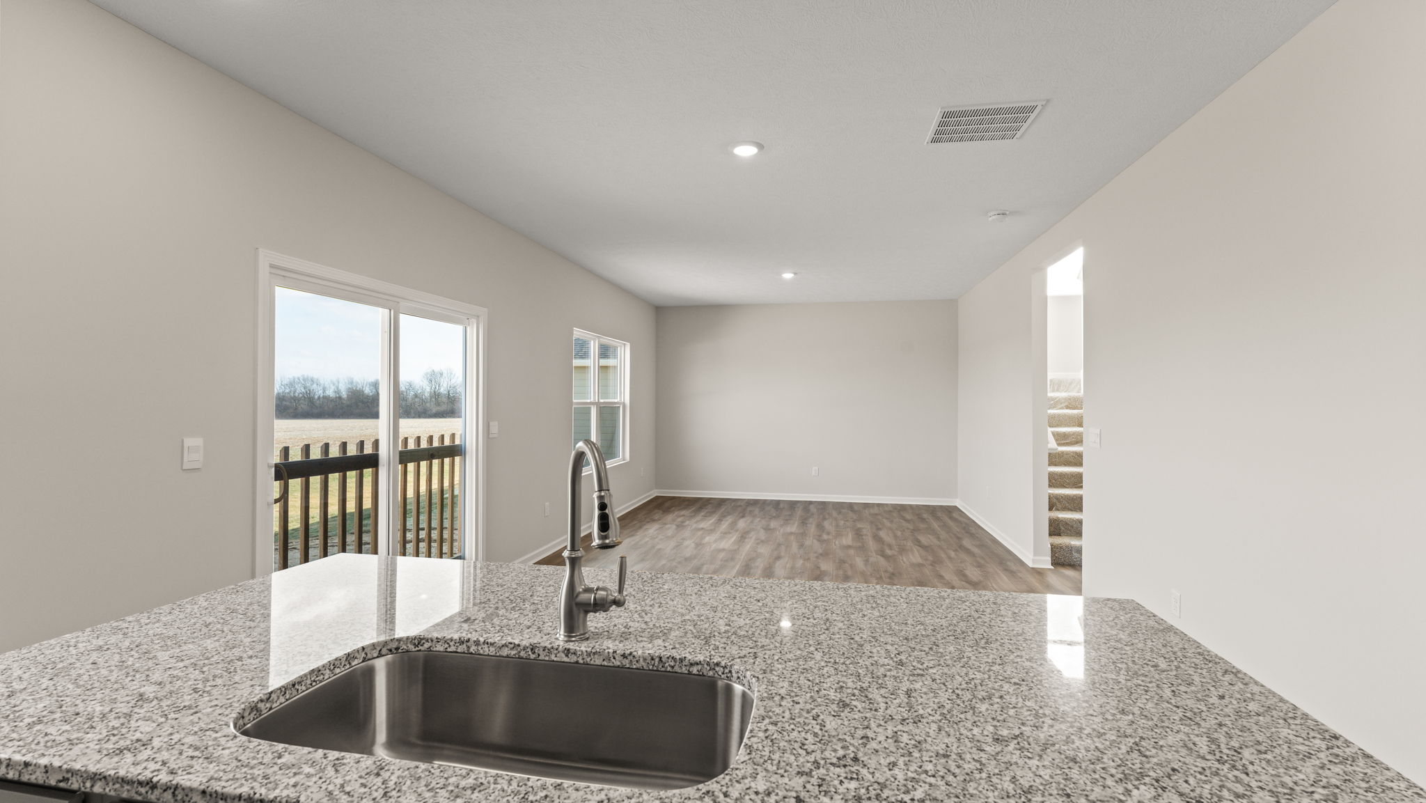Closeup of kitchen island