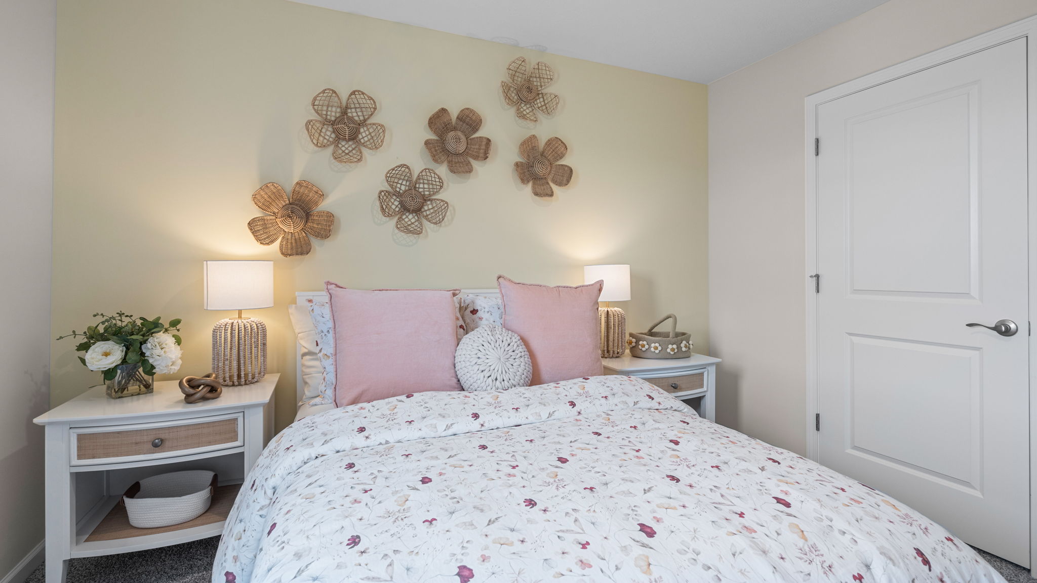 Bedroom with large closet and room for bed and two nightstands.