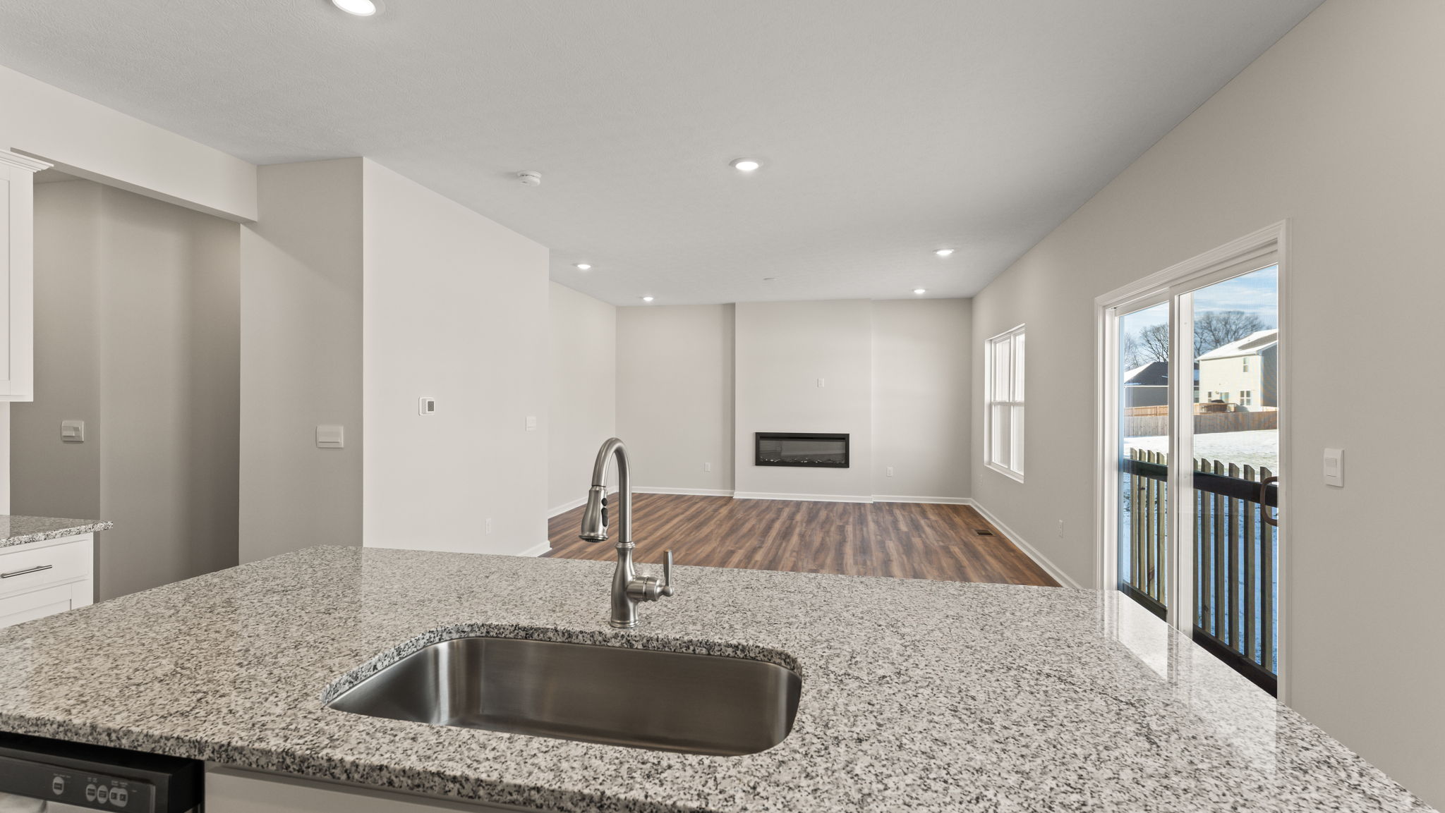 Closeup of kitchen island