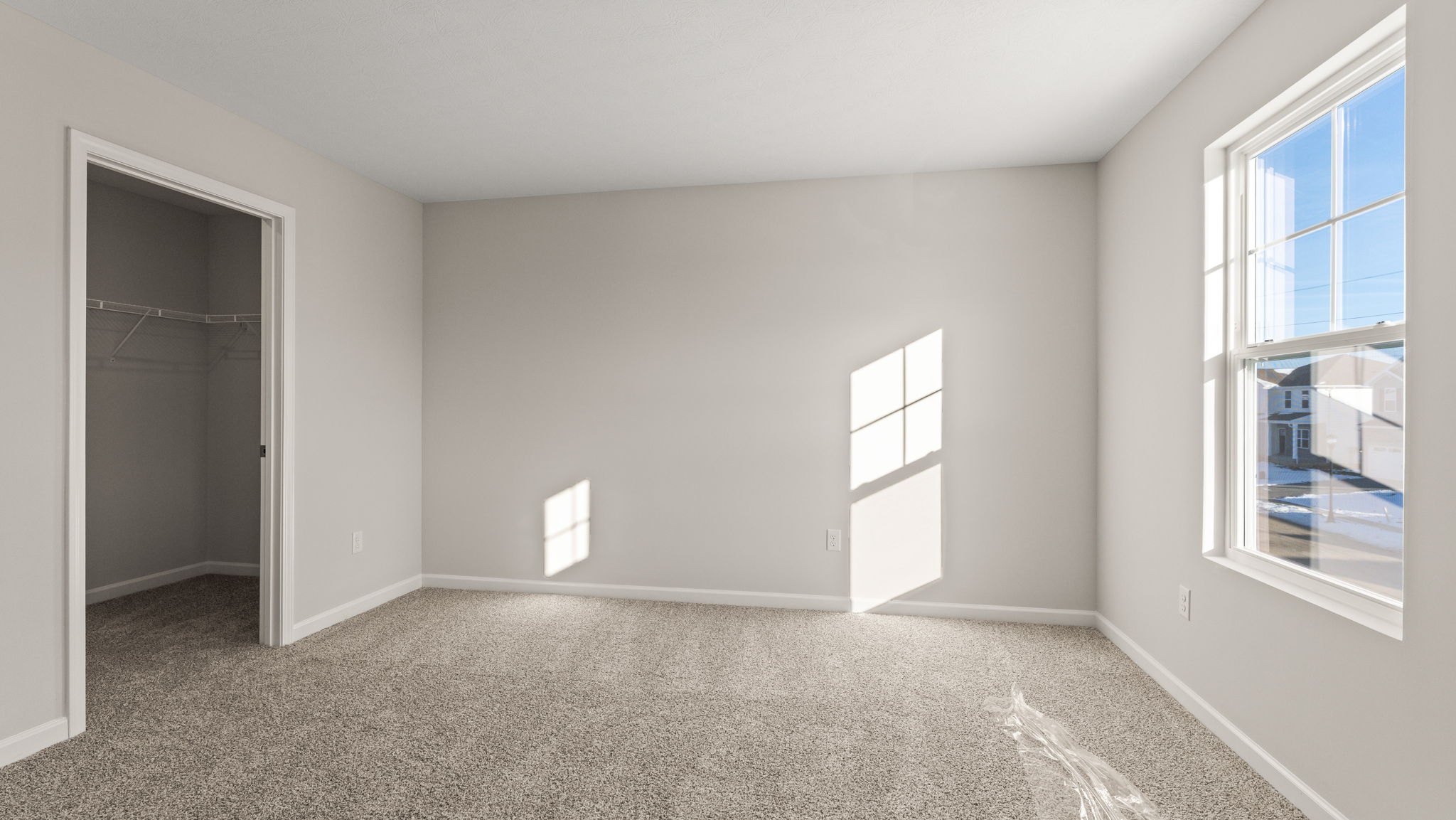 Bedroom with windows and closet