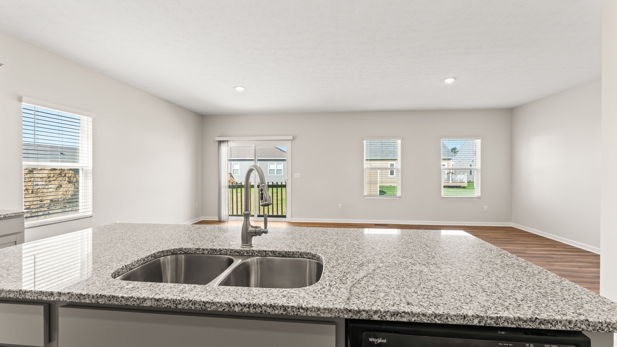 Closeup of kitchen island