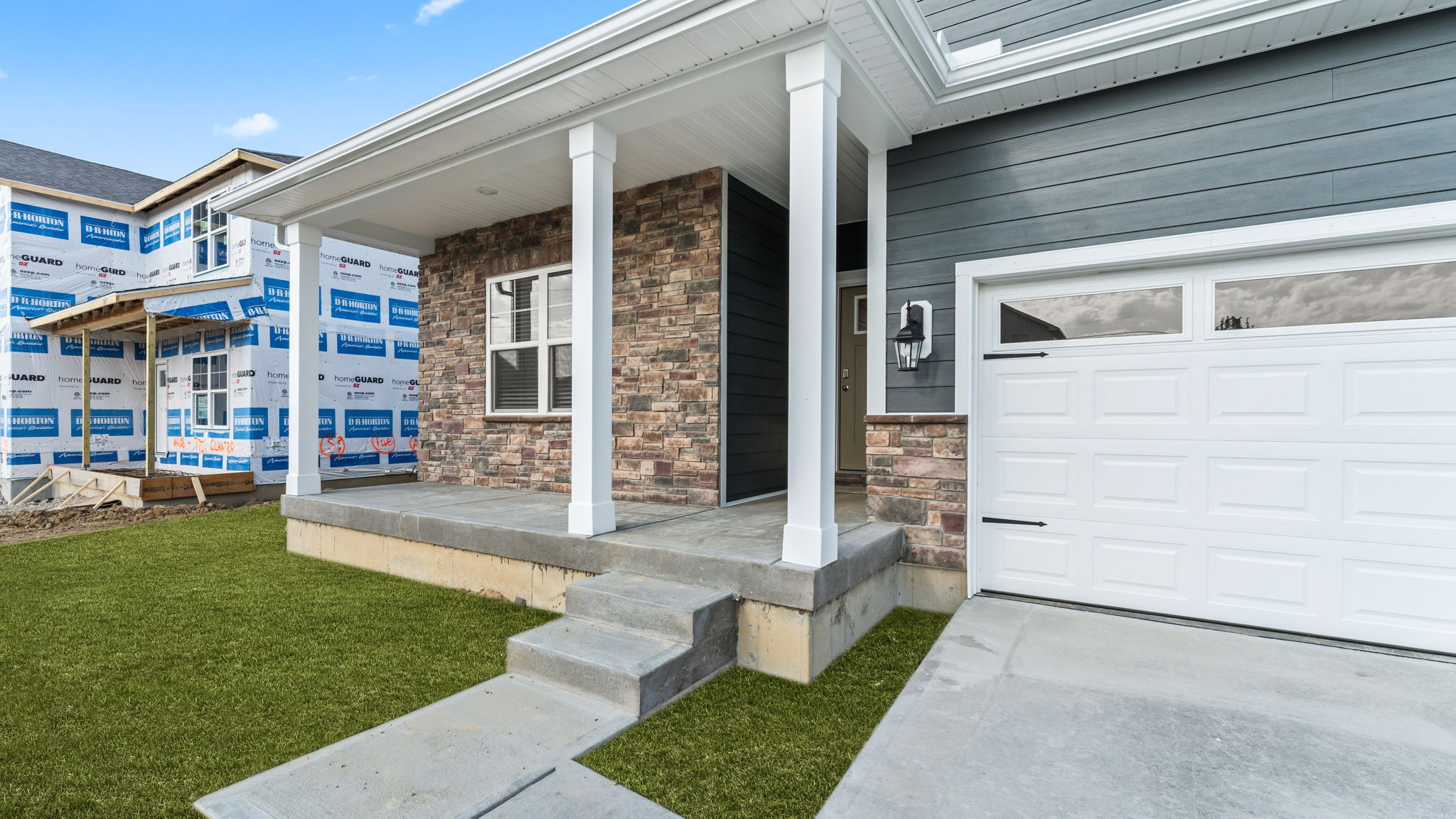 Closeup of front porch of 7755 Cilantro way