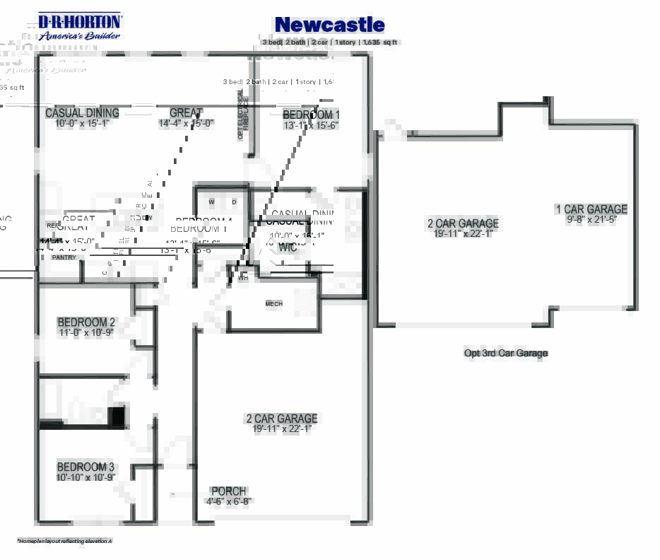 Technical drawing of a newcastle plan.