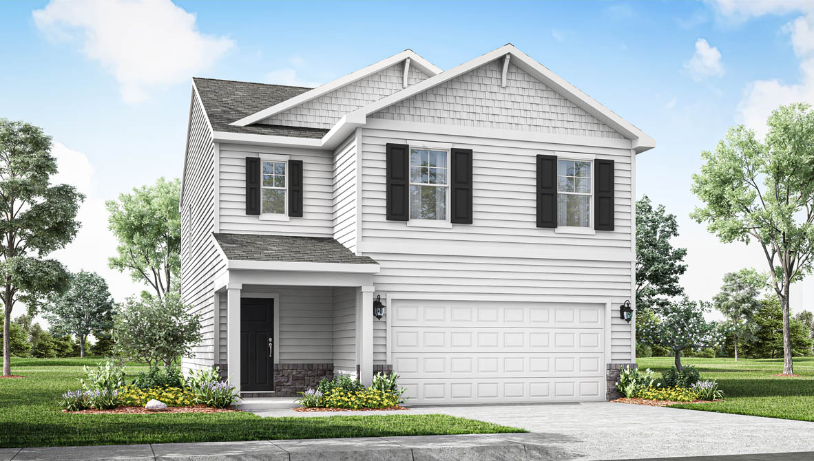 Exterior rendering of a Taylor plan home with B2 elevation