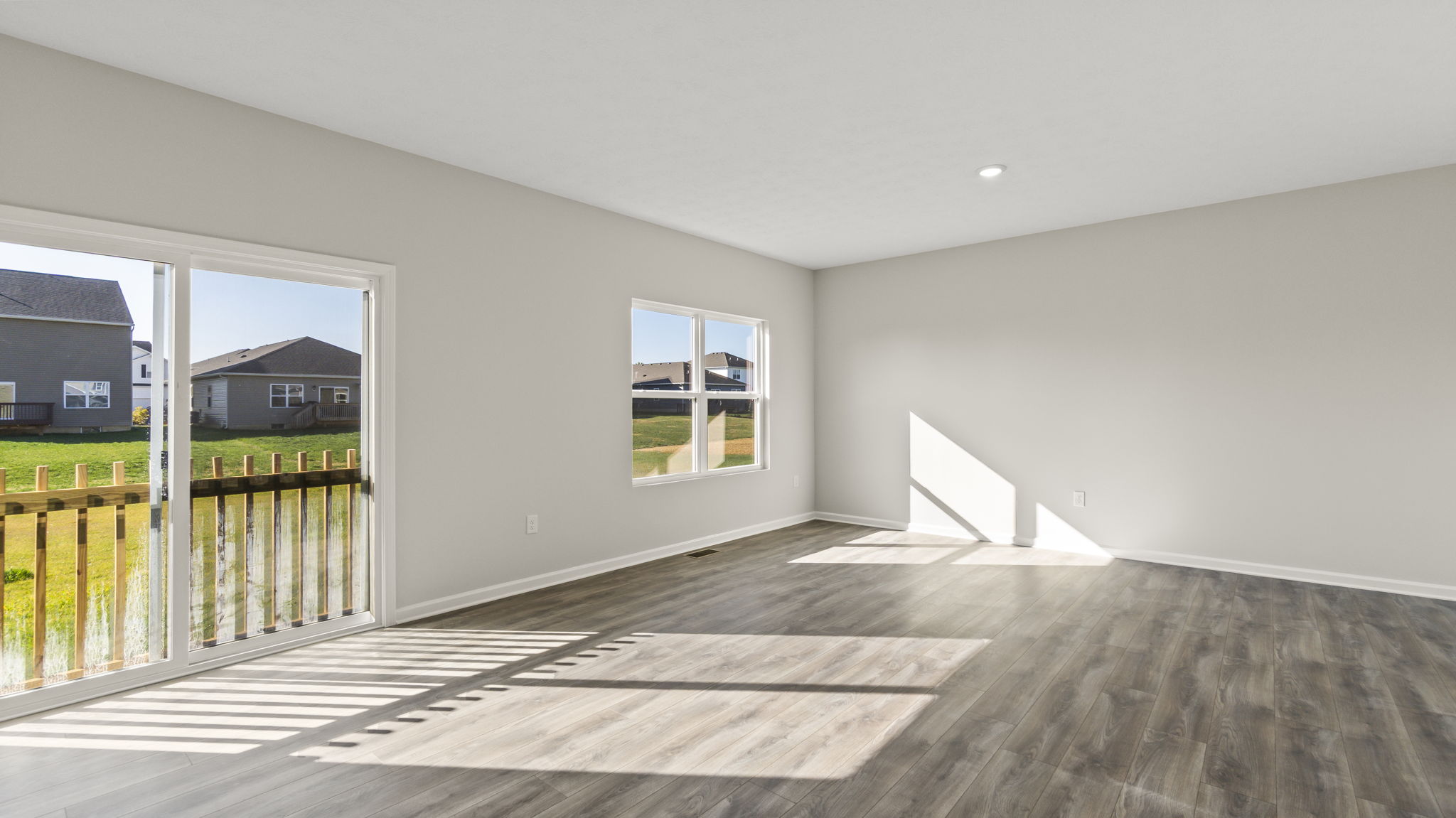 Living room looking towards sliding door to the backyard