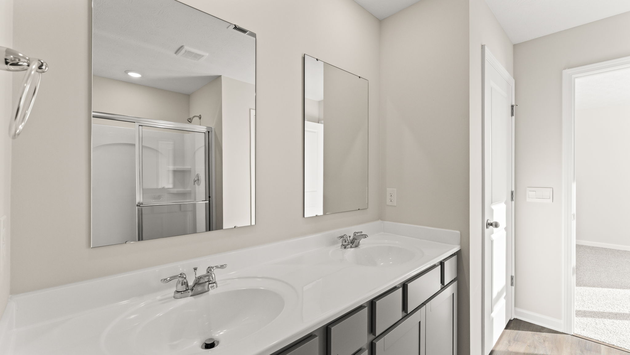 Closeup of bathroom vanity