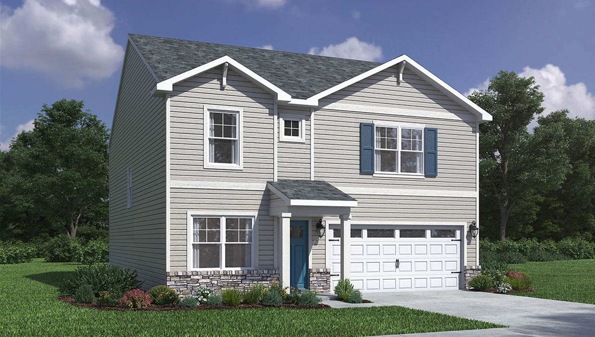 Exterior rendering of a holcombe plan home with elevation A2