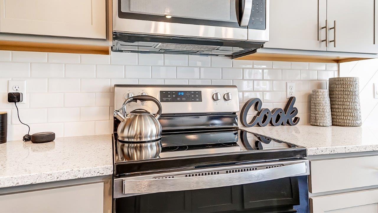 Close up on kitchen electric stove top.