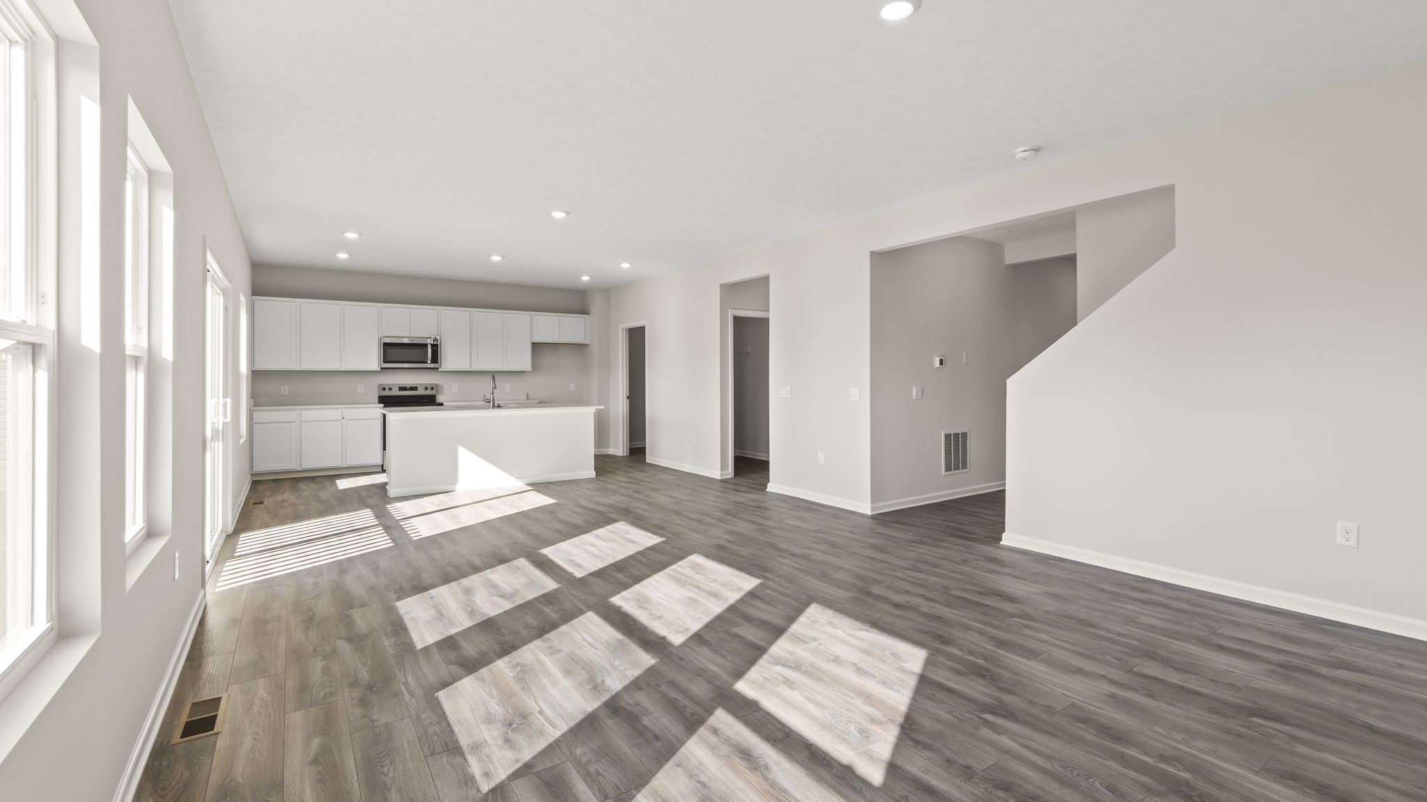 Full kitchen and living room