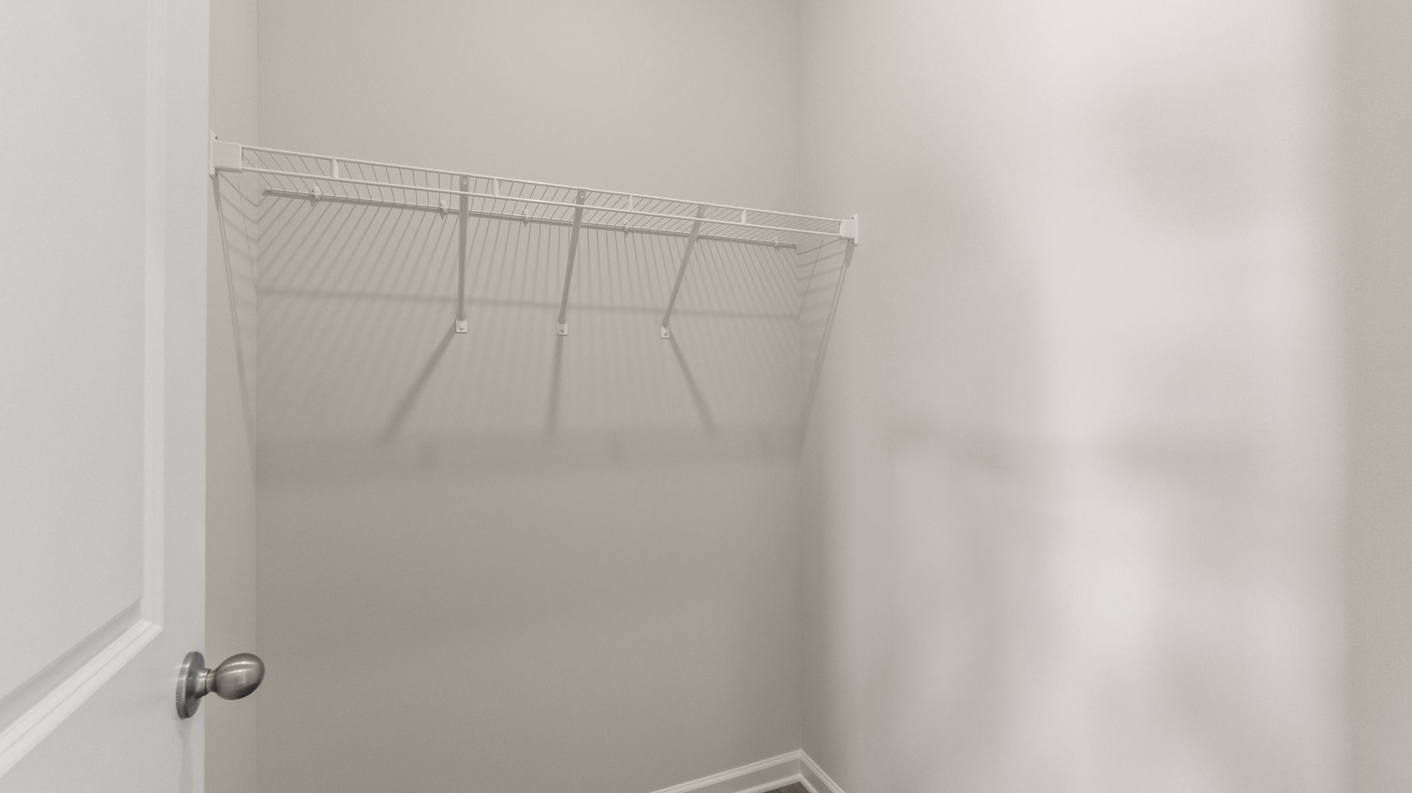 Walk-in pantry with wire shelving