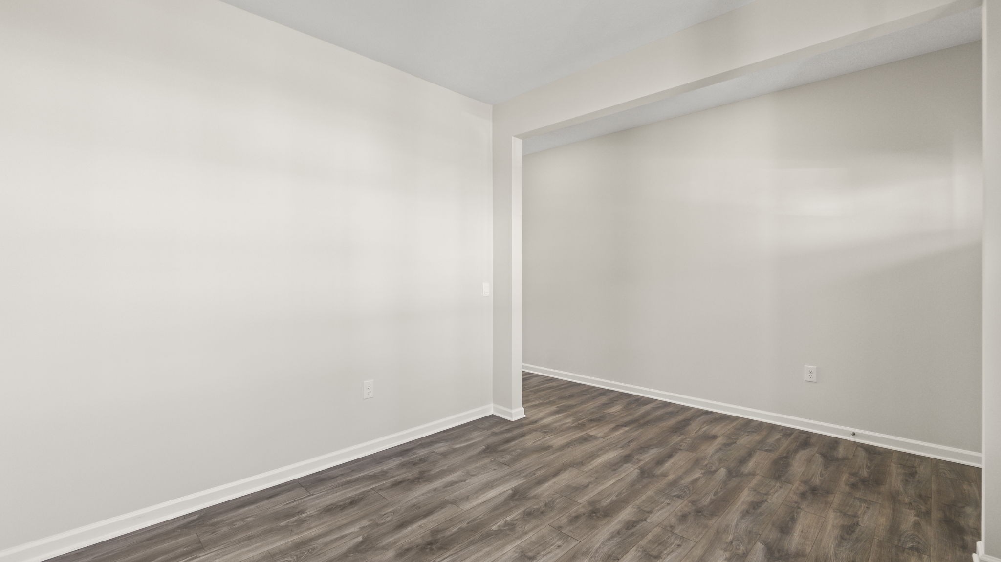 Flex room with woodcrest flooring