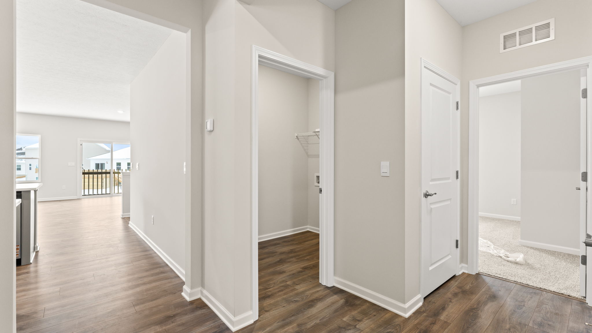Hallway into kitchen