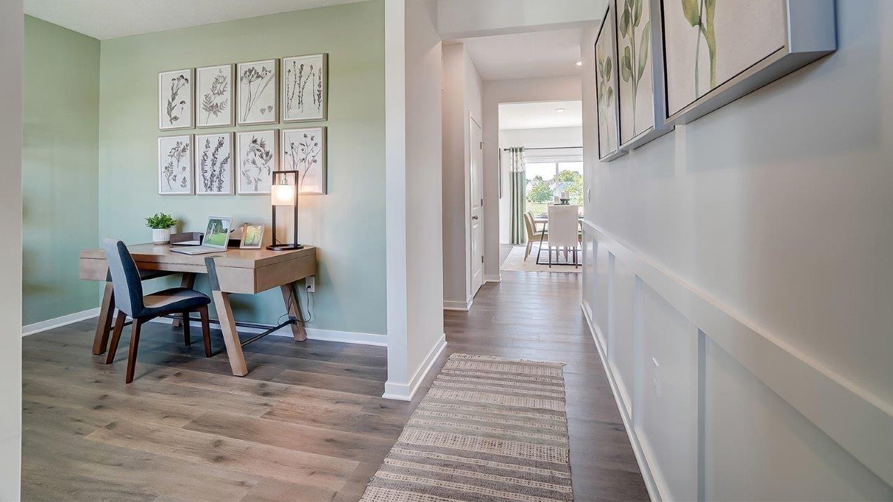 Foyer and hallway to great room.