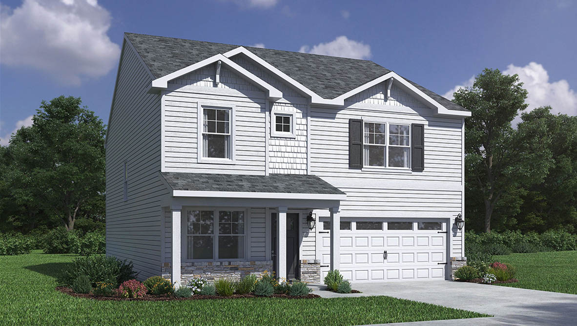 Exterior rendering of a Holcombe plan home with B2 elevation