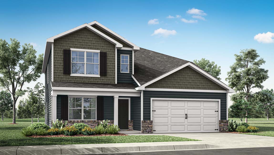 Exterior rendering of a salem plan home with B2 exterior