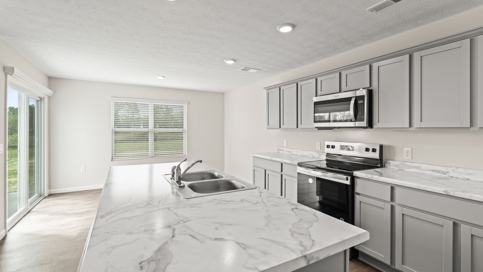 Closeup of kitchen island