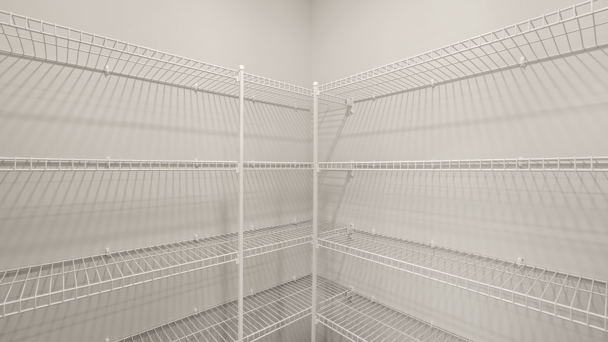 Kitchen pantry with wire rack shelving