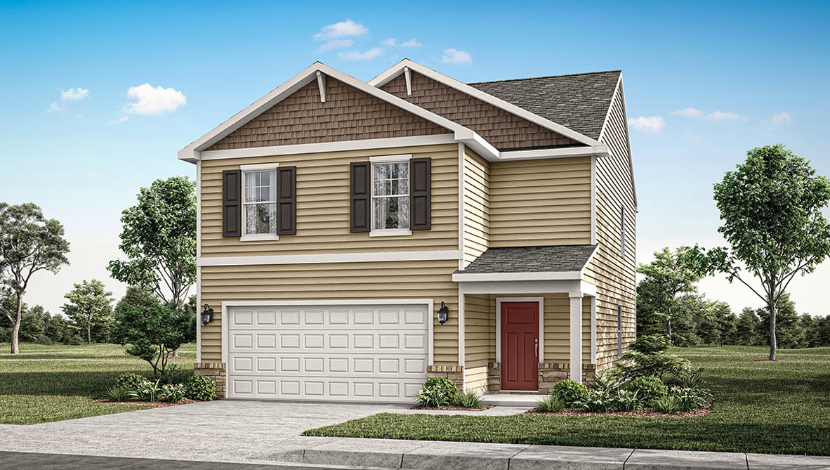 Rendering of a pine home with B elevation