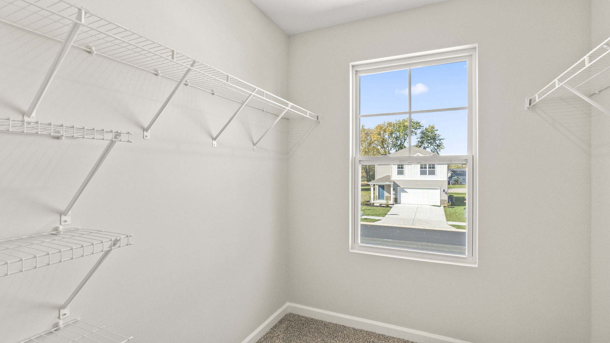 walk-in closet with wire rack shelving