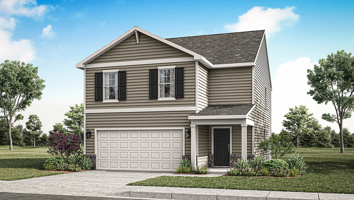 Exterior rendering of a pine plan home with A2 elevation
