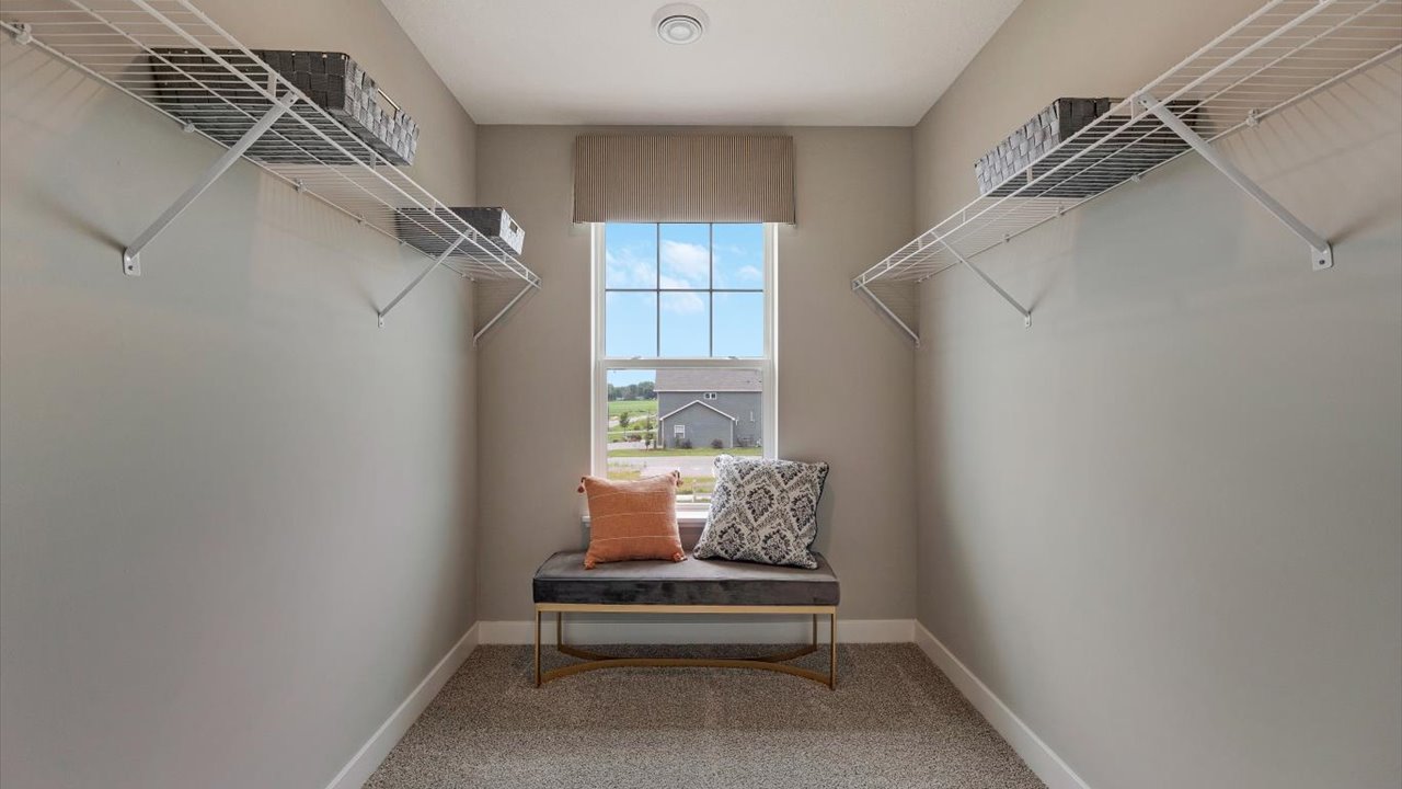 Walk-in closet in the bathroom.