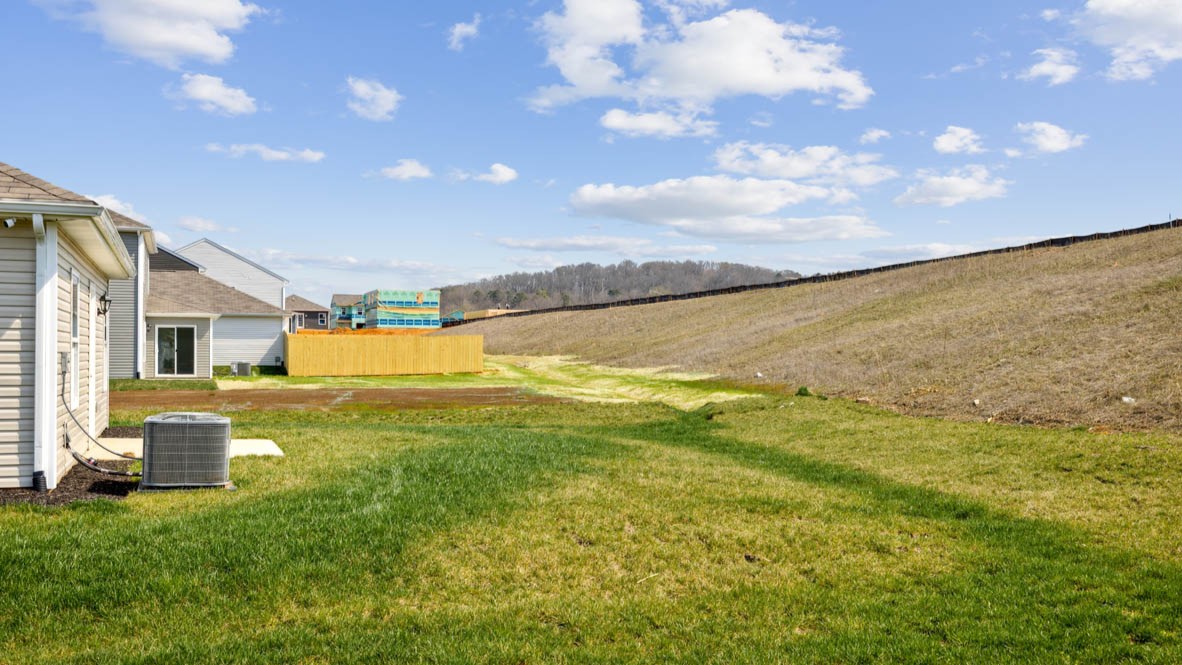 Backyard of a sullivan plan home