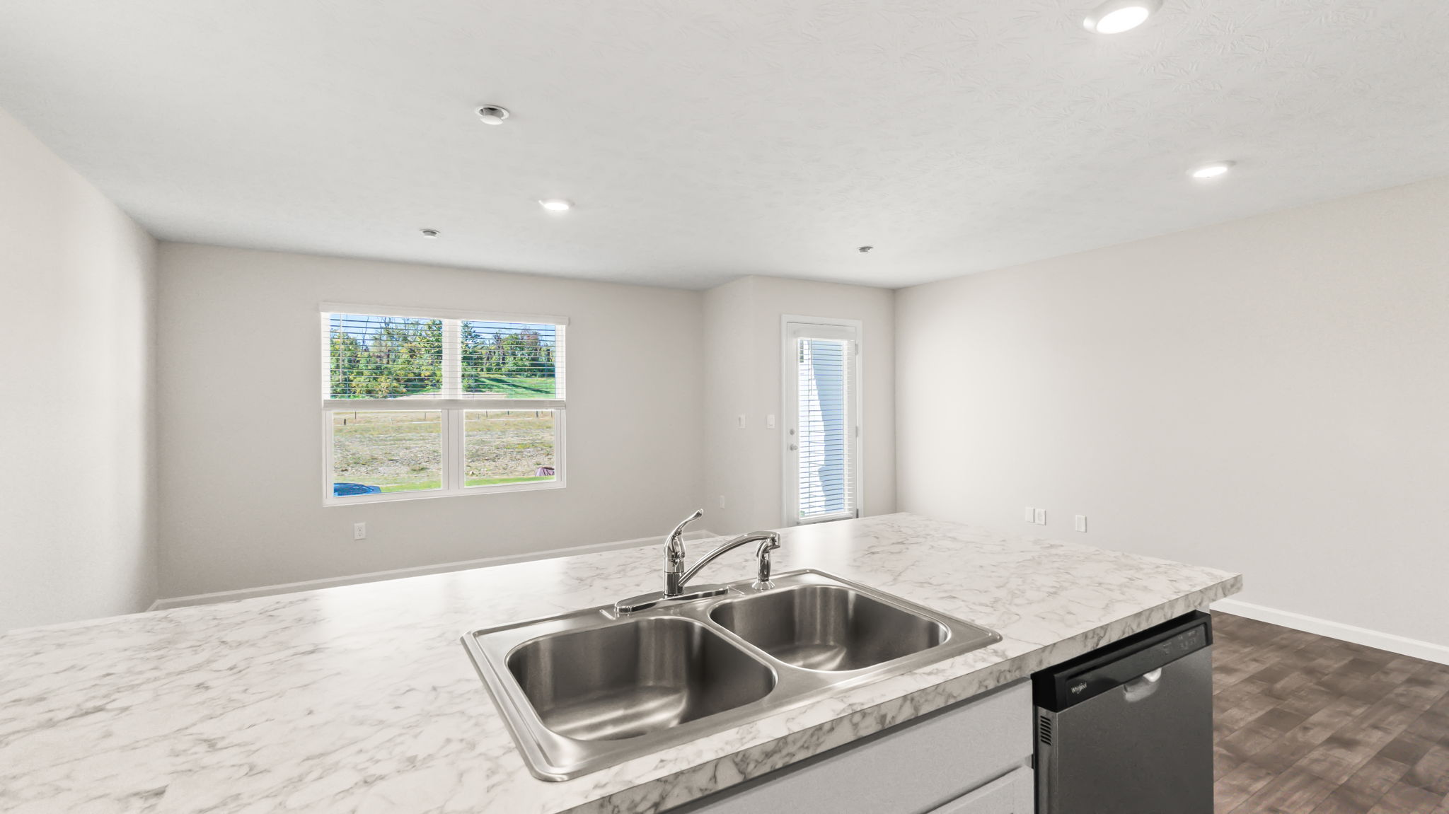 Closeup of kitchen island