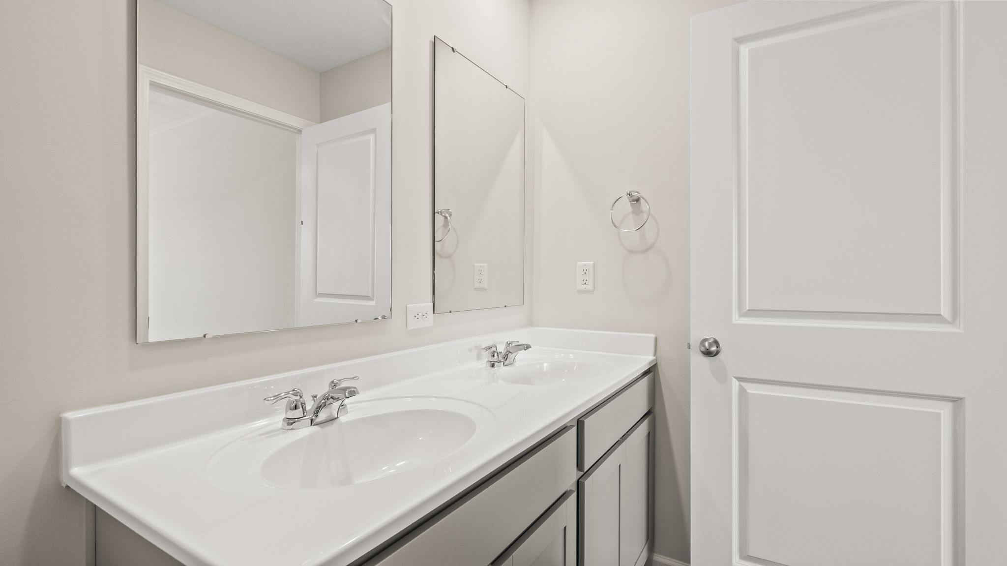 Closeup of primary bathroom vanity