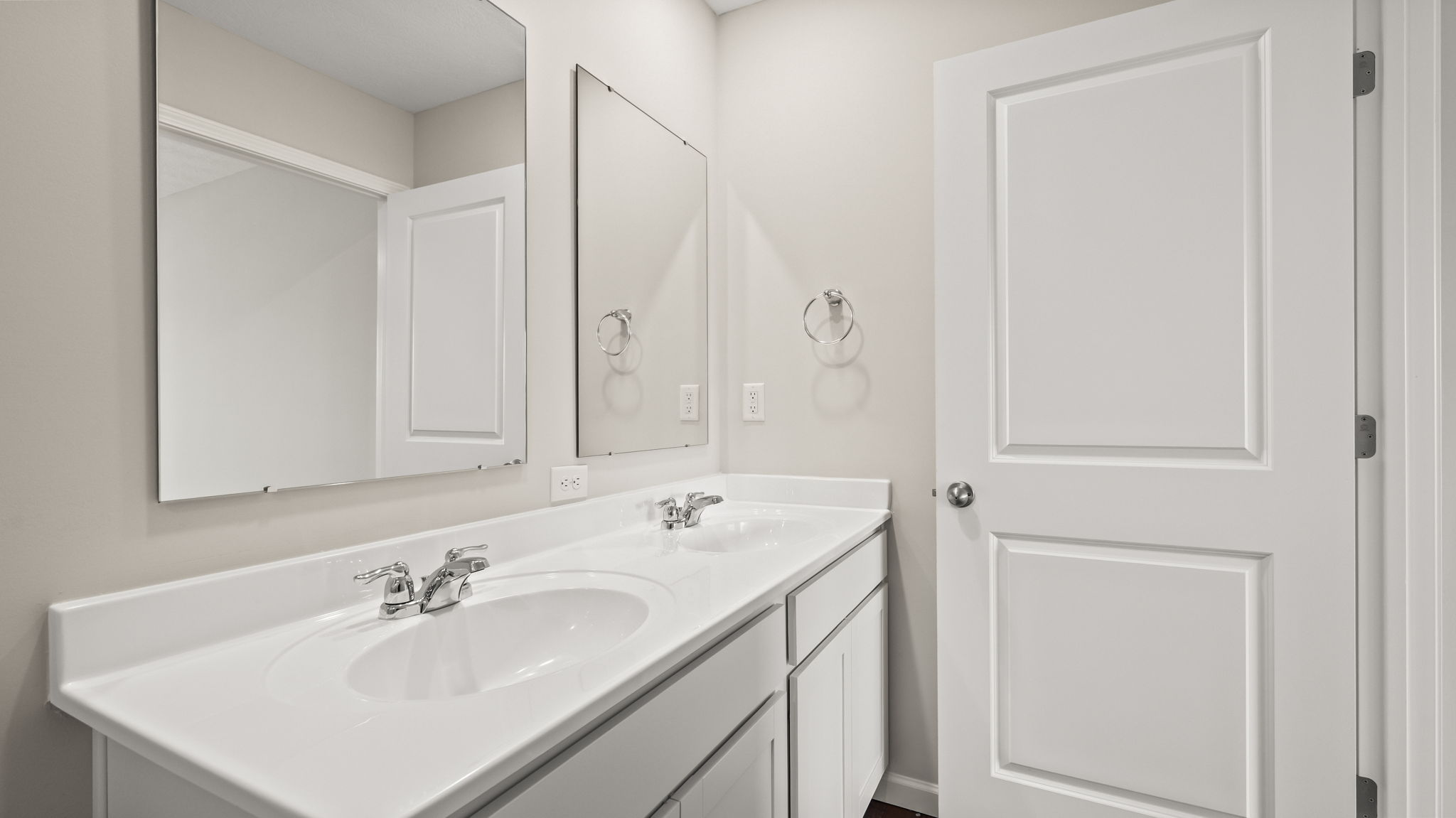 Closeup of primary bathroom vanity